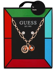 Набор украшений GUESS колье и серьги-гвоздики 1159793666 (Розовый, One size)