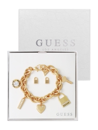Набор украшений GUESS браслет с подвесками и серьги 1159794795 (Золотистый, One size)