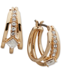 Маленькие серьги-кольца Karl Lagerfeld с кристаллами 1159795644 (Золотистый, One size)