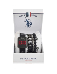 Подарочный набор U.S. Polo Assn часы и браслеты 1159796940 (Черный, One size)