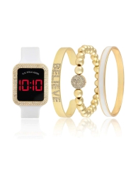 Подарочный набор U.S. Polo Assn часы и браслеты 1159801039 (Золотистый, One size)