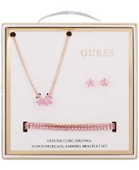 Набор украшений GUESS колье, серьги-гвоздики и два браслета 1159825438 (Розовый One size)