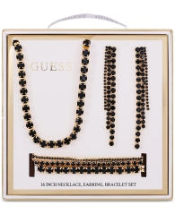 Набор украшений GUESS колье, серьги и три браслета 1159825440 (Золотистый One size)