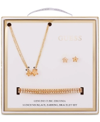 Набор украшений GUESS колье, серьги-гвоздики и два браслета 1159826688 (Золотистый One size)