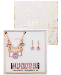 Набор украшений GUESS колье, серьги и три браслета 1159836271 (Розовый One size)