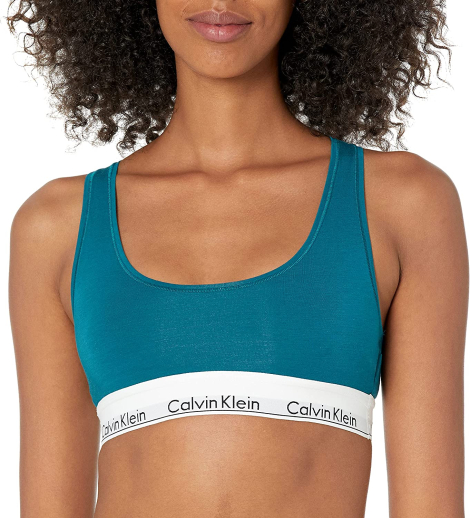 Эластичный бралетт Calvin Klein топ с логотипом 1159774469 (Зеленый, S)