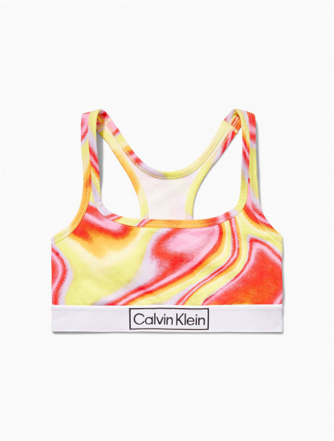 Яркий эластичный бралетт Calvin Klein с логотипом 1159775137 (Желтый, XS)