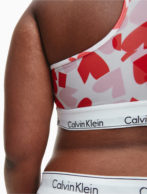 Полупрозрачный бралетт Calvin Klein с принтом 1159778476 (Красный, 2X)