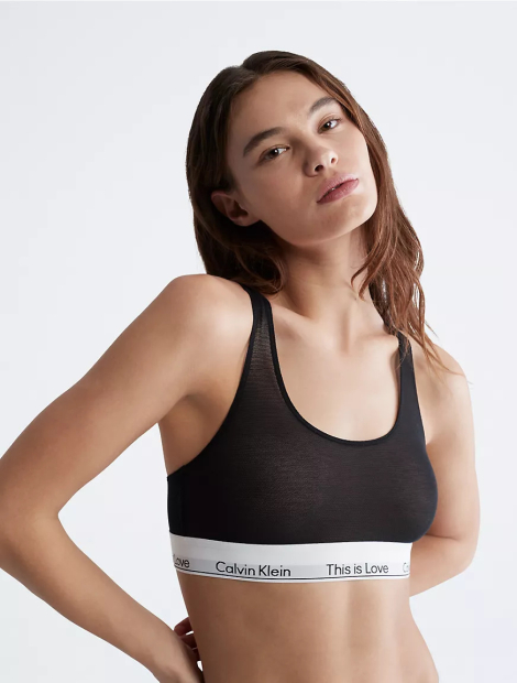 Прозрачный бралетт Calvin Klein с логотипом 1159789997 (Черный, XS)