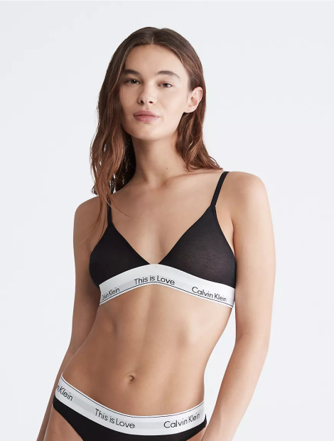 Прозрачный бралетт Calvin Klein триангл с логотипом 1159789732 (Черный, M)