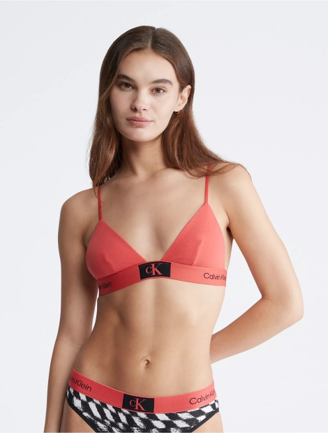 Женский бралетт Calvin Klein триангл с логотипом 1159792975 (Красный, XL)