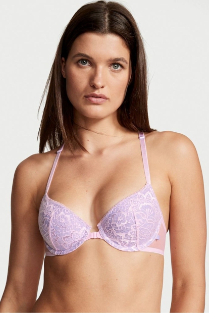 Кружевной бюстгальтер с Т-образной спинкой Victoria's Secret 1159793072 (Сиреневый, 38DD)