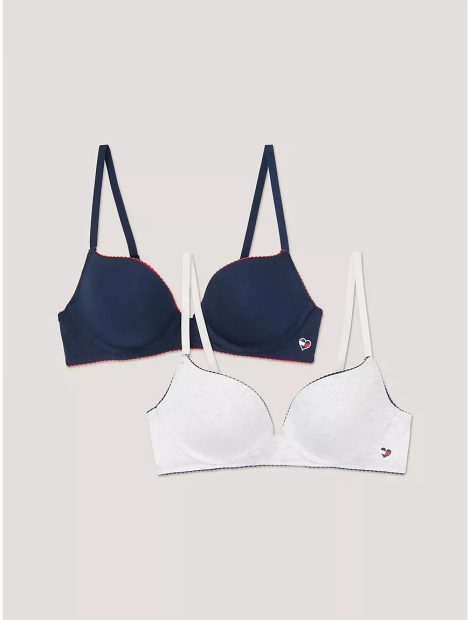 Набір бюстгальтерів Tommy Hilfiger push up 1159797375 (Синій/Сірий, 34A)