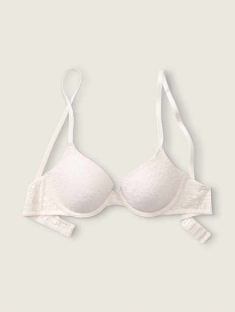 Жіночий мереживний комплект Victoria's Secret Pink ліф та трусики 1159802248 (Білий, 38DD) 1159802248 (Білий, 38DD) 1159802248 (