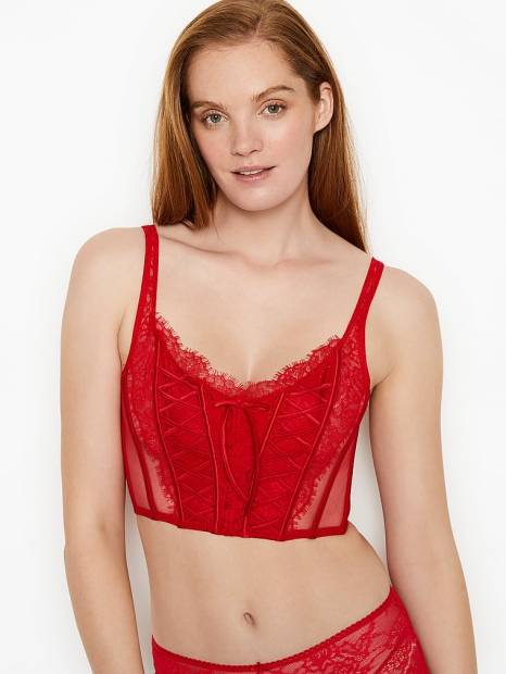 Мереживний корсет Victoria's Secret ліф 1159803010 (Червоний, M)