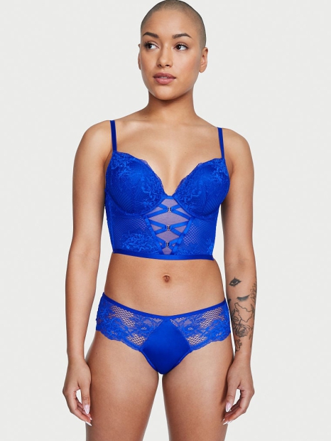 Корсет Push-Up Victoria's Secret с кружевом 1159803555 (Синий, 34A)