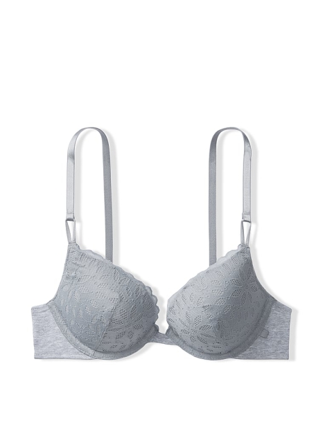 Кружевной бюстгальтер с push-up Victoria's Secret 1159804026 (Серый, 34B)