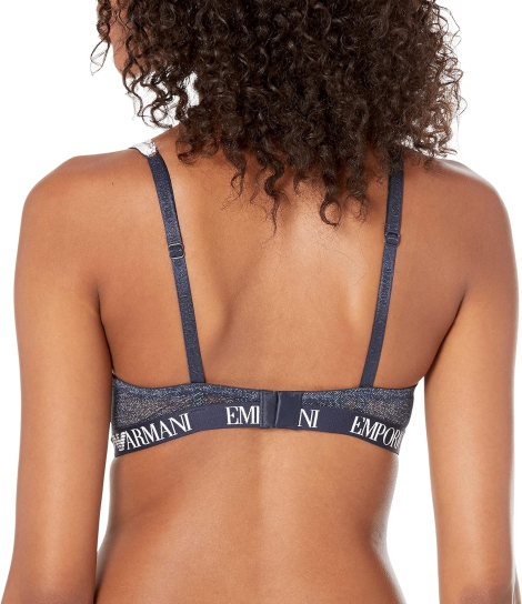 Женский бралетт Emporio Armani с логотипом 1159806185 (Синий, 32B)