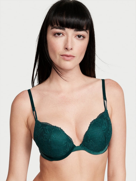 Стильный кружевной бюстгальтер Push-Up Victoria's Secret 1159813151 (Зеленый, 32A)