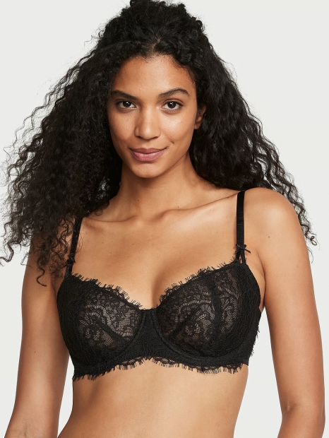 Кружевной бюстгальтер push-up Victoria's Secret 1159810543 (Черный, 40C)