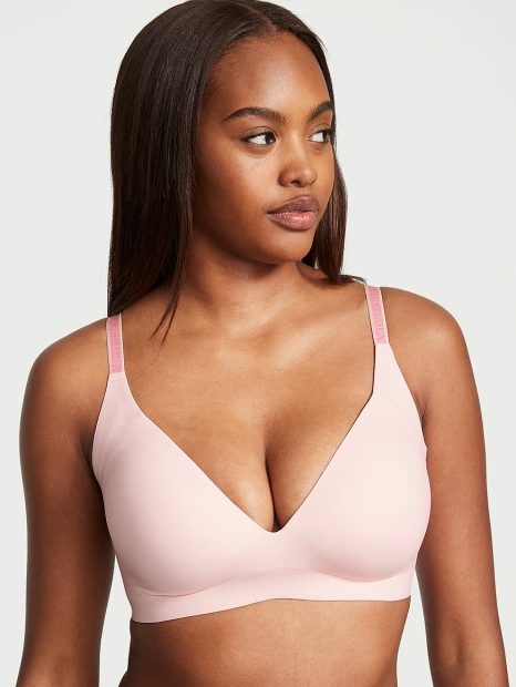 Гладкий бесшовный бюстгальтер Victoria's Secret Push-Up бралетт 1159813865 (Розовый, M)