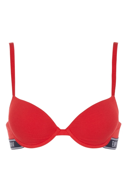 Женский бюстгальтер Push Up Emporio Armani с логотипом 1159813869 (Красный, 32B)