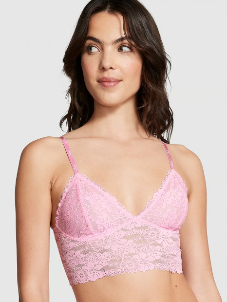 Кружевной бралетт Victoria's Secret Pink 1159814453 (Розовый, M)