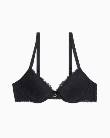 Жіночий мереживний бюстгальтер Emporio Armani 1159817631 (Чорний 36B)