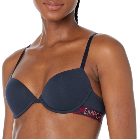 Женский бюстгальтер Push Up Emporio Armani с логотипом 1159818038 (Синий 36A)