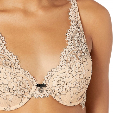 Женский кружевной бюстгальтер Emporio Armani 1159820526 (Бежевый 34D)