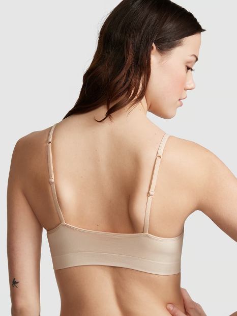 Бюстгальтер Victoria's Secret Pink с логотипом 1159820630 (Бежевый S-DD)