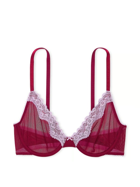 Шикарний бюстгальтер сітчастий Victoria's Secret 1159824763 (Бордовий 32B)