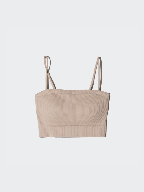 Безшовні бюстгальтери UNIQLO топ з чашками 1159825227 (Бежевий S)