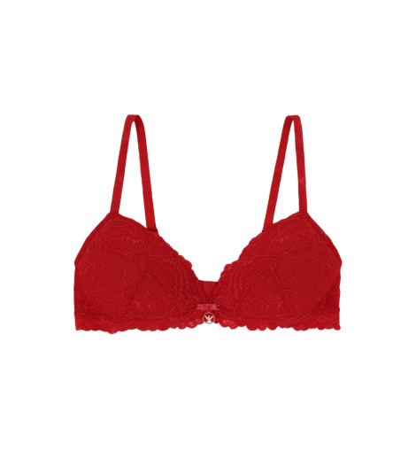 Жіночий мереживний бюстгальтер Emporio Armani бра триангл 1159831092 (Червоний L)