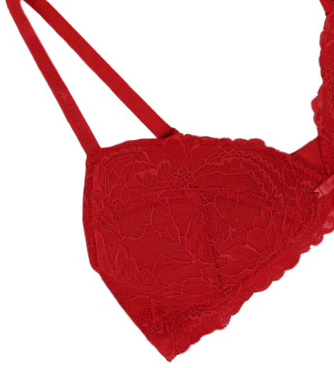 Жіночий мереживний бюстгальтер Emporio Armani бра триангл 1159831092 (Червоний L)