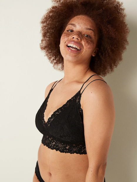 Кружевной бралетт Victoria's Secret Pink 1159832227 (Черный S)