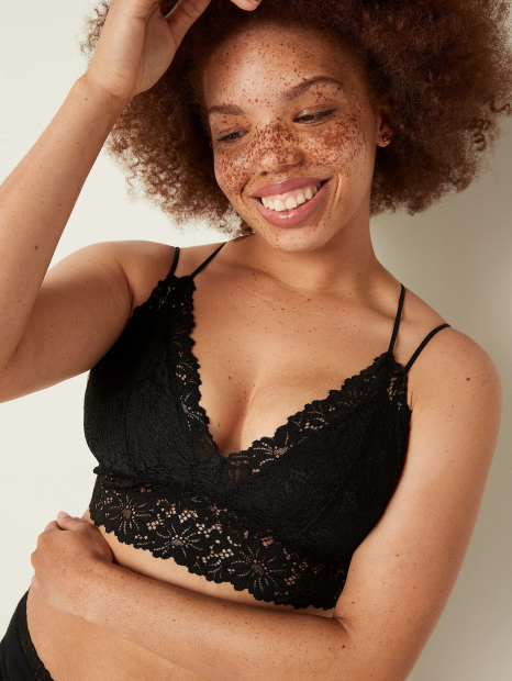 Кружевной бралетт Victoria's Secret Pink 1159832227 (Черный S)