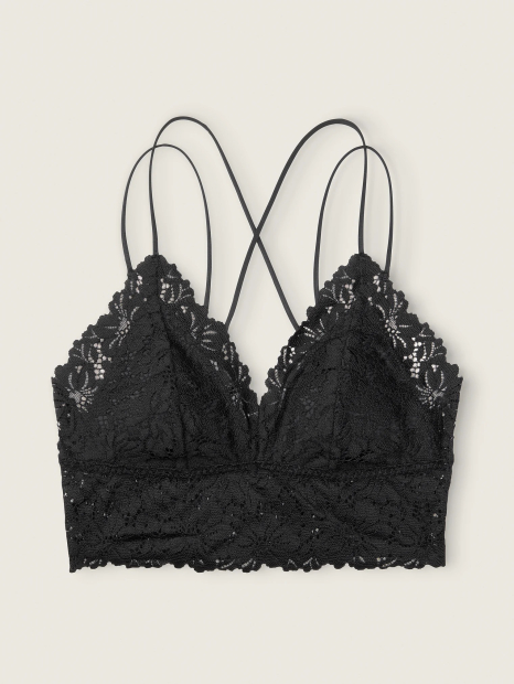 Кружевной бралетт Victoria's Secret Pink 1159832227 (Черный S)