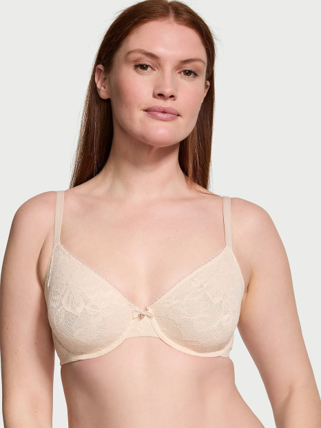Бюстгальтер Victoria's Secret с кружевом 1159832349 (Бежевый 38DDD)