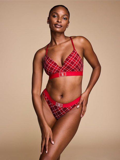 Бюстгальтер Victoria's Secret с логотипом из страз 1159832580 (Красный 32B)