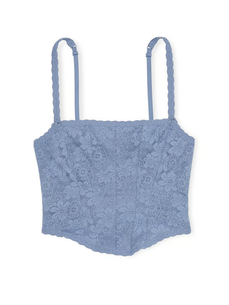 Кружевной корсетный топ Victoria's Secret Pink 1159833365 (Синий M)