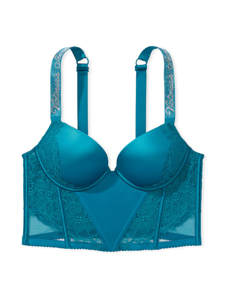 Корсет Push-Up Victoria's Secret с кружевом 1159836715 (Синий 38DD)