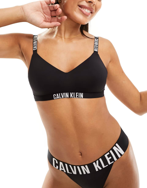 Бралетт Calvin Klein гладкий лиф с логотипом 1159837771 (Черный S)