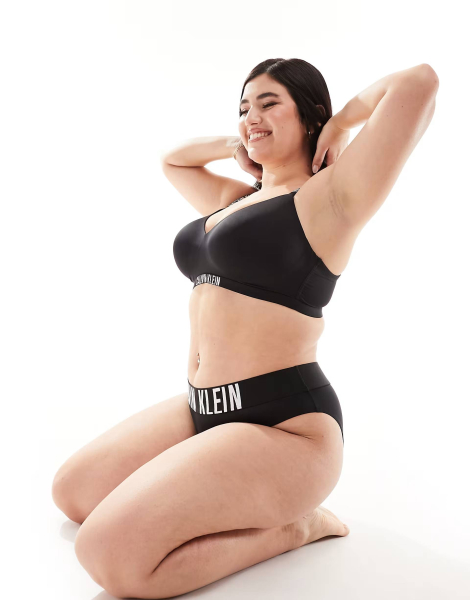 Бралетт Calvin Klein гладкий лиф с логотипом 1159837771 (Черный S)