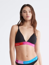 Стильный бралетт Calvin Klein триангл с логотипом 1159793059 (Черный, S)