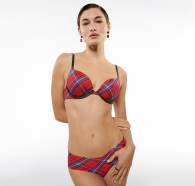 Гладкий бюстгальтер Push-Up Victoria's Secret с принтом 1159803747 (Красный, 32B)