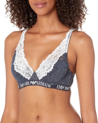 Женский бралетт Emporio Armani с логотипом 1159806185 (Синий, 32B)