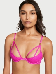 Кружевной бюстгальтер Victoria's Secret лиф с открытыми чашками 1159817250 (Розовый S)