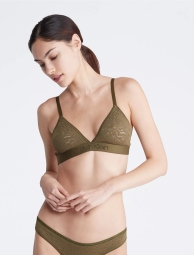 Кружевной бралетт триангл Calvin Klein Intrinsic Unlined Triangle Bralette с логотипом 1159809094 (Зеленый, XL)