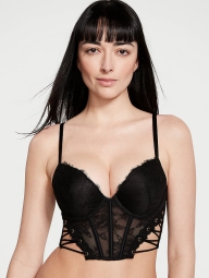 Кружевной корсет пуш-ап Victoria's Secret 1159810944 (Черный, 34C)